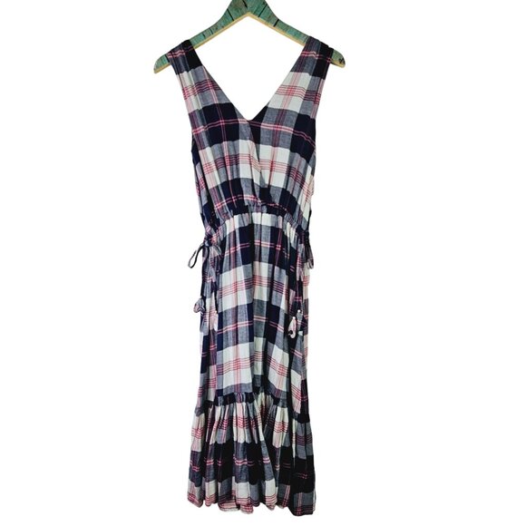 Isabella Sinclair Dickens Plaid Criss Cross Ruffle Hem Dress, Sz XS - Picture 3 of 10